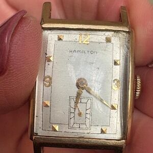 Vintage Hamilton Tank Watch: 10K Gold Filled Art Deco (Restoration Needed)